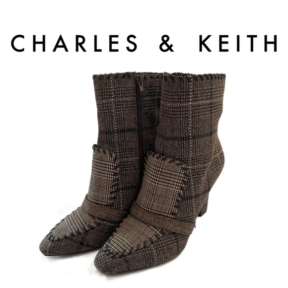 Charles & Keith Shoes - PRICE ⬇️ Charles & Keith Plaid Heeled Boot